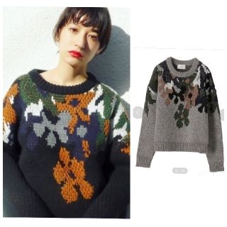 ステュディオス(STUDIOUS)の新品タグ付き　CLANE　OVER FLOWER MOTIF KNIT(ニット/セーター)