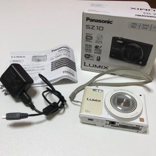 パナソニック(Panasonic)の【箱・説明書・充電器付】Panasonic LUMIXSZ10 デジタルカメラ白(コンパクトデジタルカメラ)