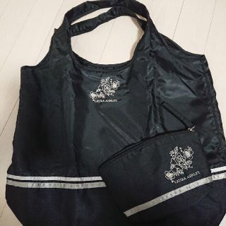 ローラアシュレイ(LAURA ASHLEY)の新品☆ローラアシュレイ エコバッグ 刺繍 黒 Lサイズ(エコバッグ)