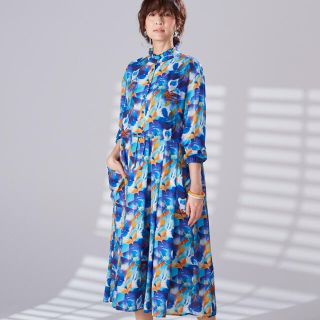 カンサイヤマモト(Kansai Yamamoto)の未使用 未着 SUPERLADY 寛斎ボタニカルプリントシフォンロングワンピース(ロングワンピース/マキシワンピース)