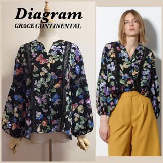 Diagram GRACE CONTINENTAL ボタニカルノーカラーブラウス