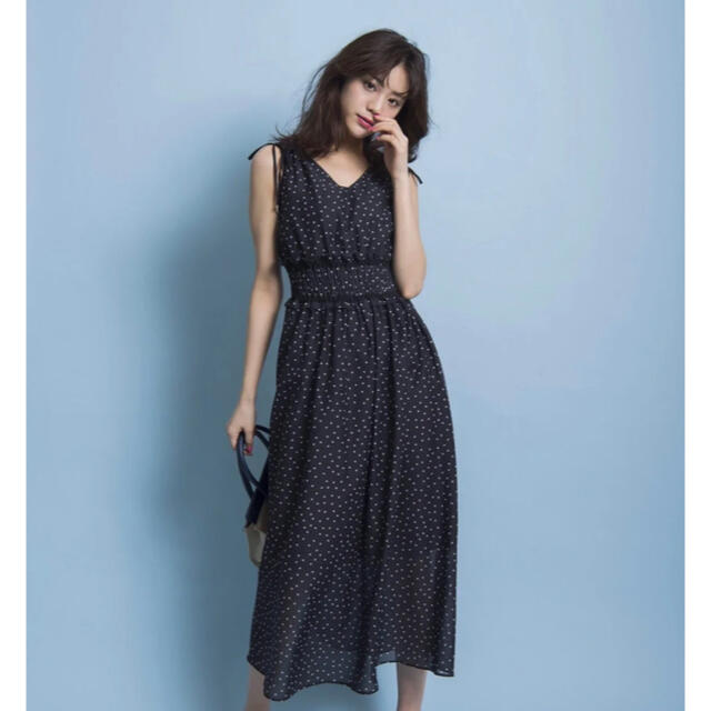 【sweetコラボアイテム】ドット柄ロングワンピース 31 Sons de mode ワンピース ノエラ スナイデル アンドクチュール