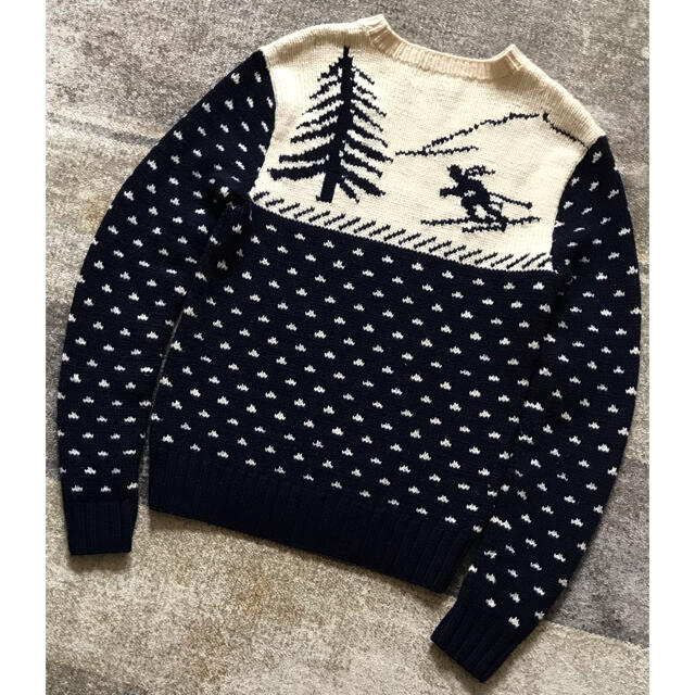 POLO RALPH LAUREN(ポロラルフローレン)の圧巻のデザイン 90's ラルフローレン スキー柄 雪柄 風景画 ニットセーター メンズのトップス(ニット/セーター)の商品写真