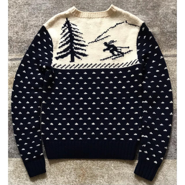 POLO RALPH LAUREN(ポロラルフローレン)の圧巻のデザイン 90's ラルフローレン スキー柄 雪柄 風景画 ニットセーター メンズのトップス(ニット/セーター)の商品写真