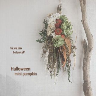 専用✨Halloween ミニカボチャ ドライフラワースワッグ(ドライフラワー)