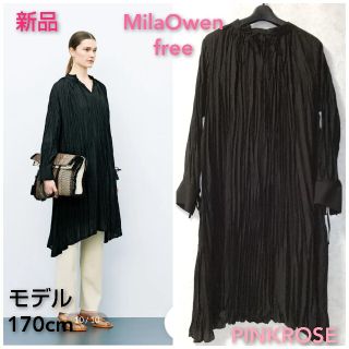 ミラオーウェン(Mila Owen)のMilaOwen  ワッシャープリーツカフタンブラウス 新品 未使用 free(ロングワンピース/マキシワンピース)