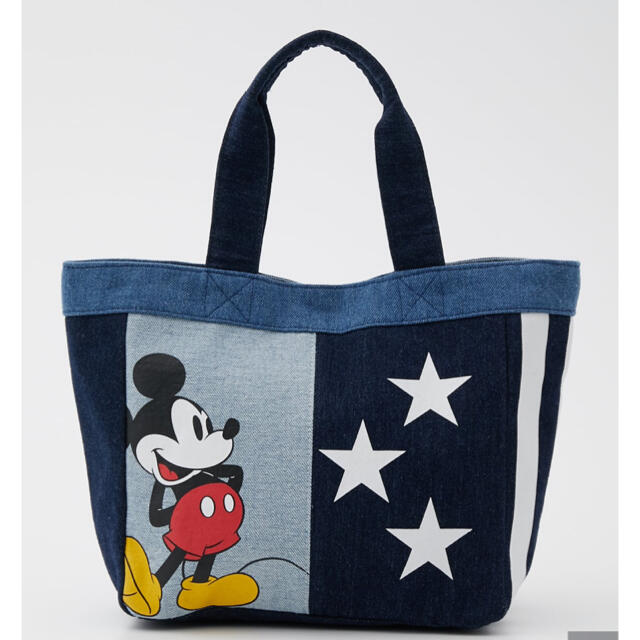 RODEO CROWNS WIDE BOWL(ロデオクラウンズワイドボウル)のロデオクラウンズ(MICKEY)BLUE TOTE ミッキーマウス　トートバッグ レディースのバッグ(トートバッグ)の商品写真