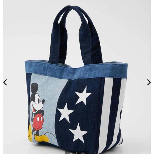 RODEO CROWNS WIDE BOWL(ロデオクラウンズワイドボウル)のロデオクラウンズ(MICKEY)BLUE TOTE ミッキーマウス　トートバッグ レディースのバッグ(トートバッグ)の商品写真