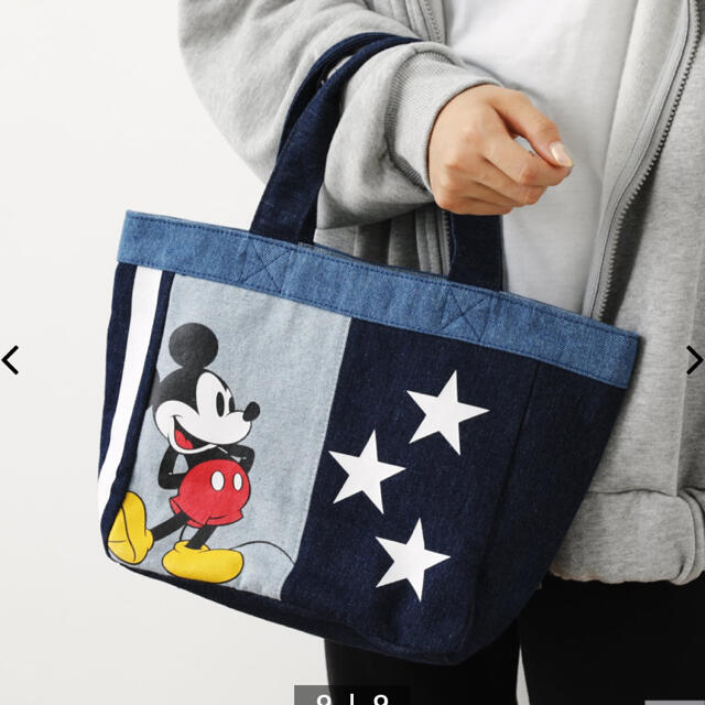 RODEO CROWNS WIDE BOWL(ロデオクラウンズワイドボウル)のロデオクラウンズ(MICKEY)BLUE TOTE ミッキーマウス　トートバッグ レディースのバッグ(トートバッグ)の商品写真