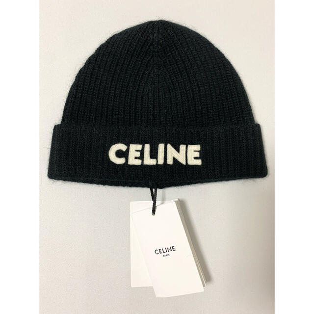 celine - 新品【 CELINE 】ロゴ エンブロイダリー ニットキャップ ブラック