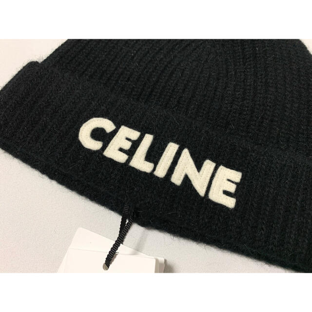 celine(セリーヌ)の新品【 CELINE 】ロゴ エンブロイダリー ニットキャップ ブラック メンズの帽子(ニット帽/ビーニー)の商品写真