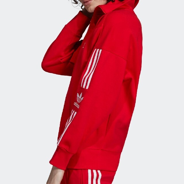 adidas(アディダス)のアディダス 赤 ジャージ トラックトップ ロックアップ スウェット レディースM レディースのトップス(その他)の商品写真