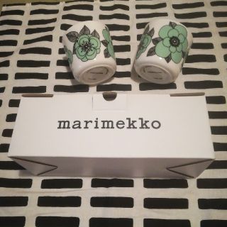 マリメッコ(marimekko)のマリメッコ　ラテマグ　ケスティト　グリーン　2個(食器)