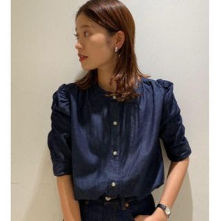 moussy ブラウス パフスリーブ デニム シャツ 半袖 デニム ジャケット