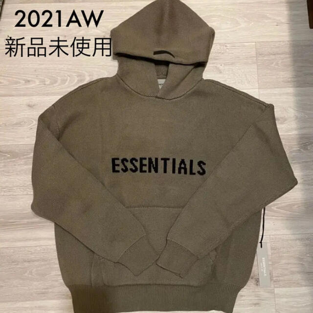 FEAR OF GOD(フィアオブゴッド)のessentials ニット　フーディ　トープ　Mサイズ メンズのトップス(ニット/セーター)の商品写真