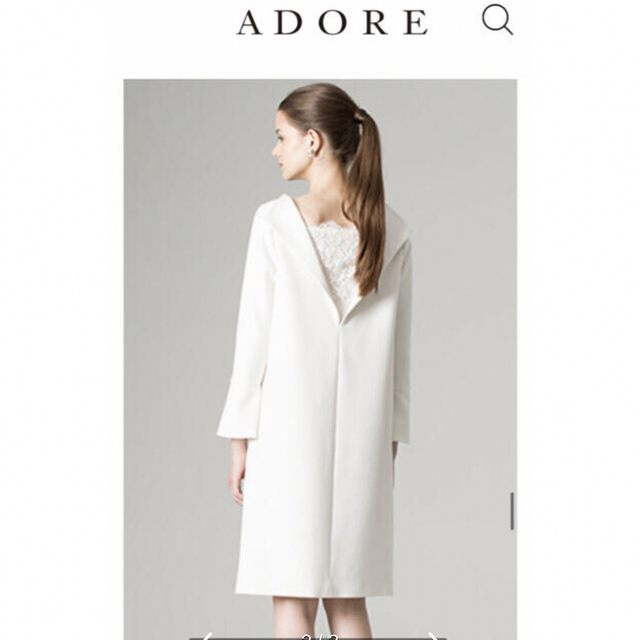 ADORE(アドーア)のADORE  アドーア　ホワイト系　アイボリー系　ワンピース レディースのワンピース(ひざ丈ワンピース)の商品写真