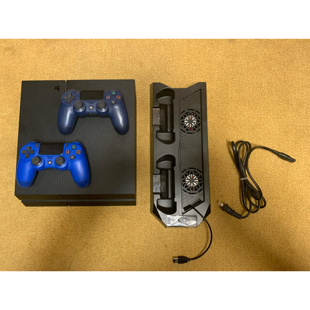 【バラ売り可】 PlayStation4・コントローラー2台・ファン付きスタンド家庭用ゲーム機本体