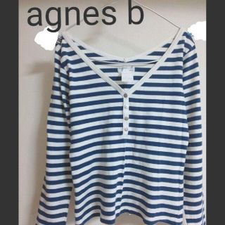 アニエスベー(agnes b.)のアニエスベー ボーダー 綿カットソー 長袖Tシャツ 2 M(カットソー(長袖/七分))