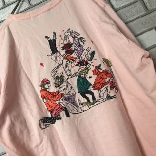 【大人気】レフトアローン♡Leftalone  ロンＴ バックプリント 刺繍(Tシャツ/カットソー(七分/長袖))