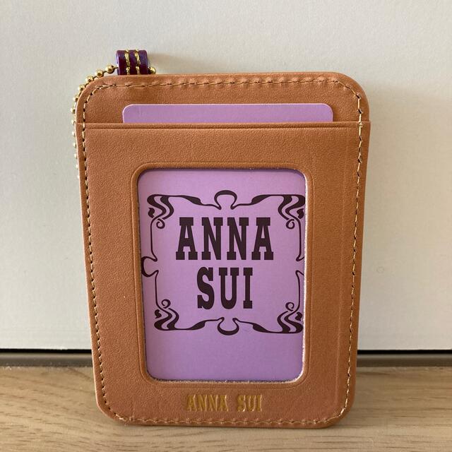 ANNA SUI(アナスイ)のANNA SUI パスケース　カード　定期　パープル　エナメル　 レディースのファッション小物(パスケース/IDカードホルダー)の商品写真