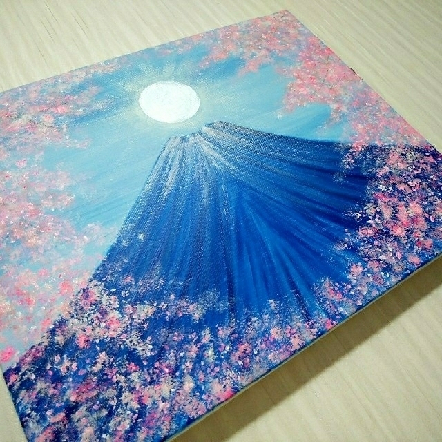 風水画風景絵画 美しい日本*薄紅 桜清富士 桜窓 富士山 春 全体 風水画風景絵画 美しい日本*薄紅 桜清富士 桜窓 富士山 春 全体