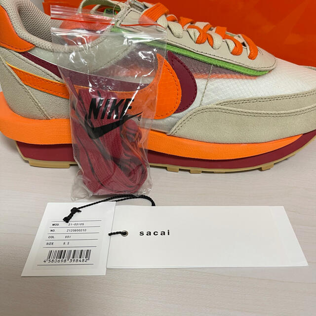 NIKE(ナイキ)の27.5 CLOT SACAI NIKE WAFFLE ORANGE BLAZE メンズの靴/シューズ(スニーカー)の商品写真