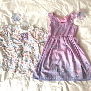 シマムラ(しまむら)の新品♡エコネコ　バックリボンワンピース　ワンピース　110 長袖Tシャツ　セット(ワンピース)