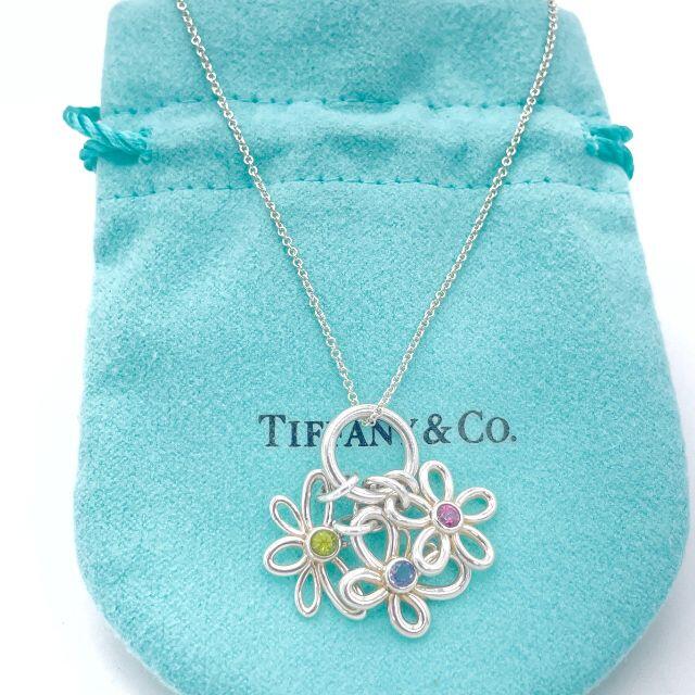 Tiffany & Co.(ティファニー)の希少 ティファニー スリー カラー ストーン 3 トップ ネックレス XC23 レディースのアクセサリー(ネックレス)の商品写真