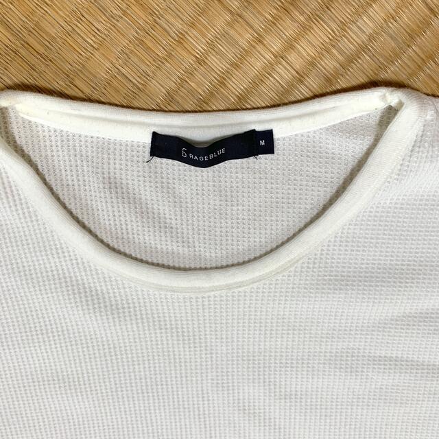 RAGEBLUE(レイジブルー)のRAGEBLUE  ワッフルロングクルー5分袖　ホワイト02 メンズのトップス(Tシャツ/カットソー(七分/長袖))の商品写真