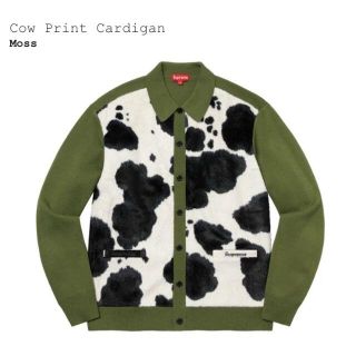 シュプリーム(Supreme)のXL Moss 21AW Supreme Cow Print Cardigan(カーディガン)