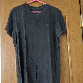 アメリカンイーグル(American Eagle)のAmerican Eagle＊濃グレーワンポイント半袖T＊Sサイズ(Tシャツ/カットソー(半袖/袖なし))