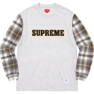 シュプリーム(Supreme)のM Supreme Plaid Sleeve L/S Top Ash Grey(Tシャツ/カットソー(七分/長袖))