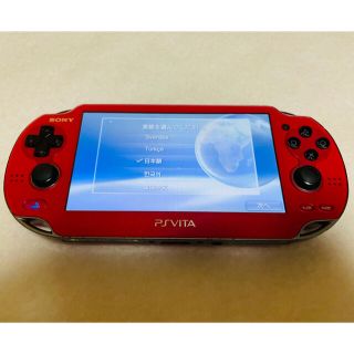 プレイステーションヴィータ(PlayStation Vita)の☆美品☆ PSVita PCH-1000 ZA03 コスミックレッド 動作良好(家庭用ゲーム機本体)