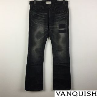 ヴァンキッシュ(VANQUISH)の美品 ヴァンキッシュ ブーツカットデニム ブラック サイズ28(デニム/ジーンズ)