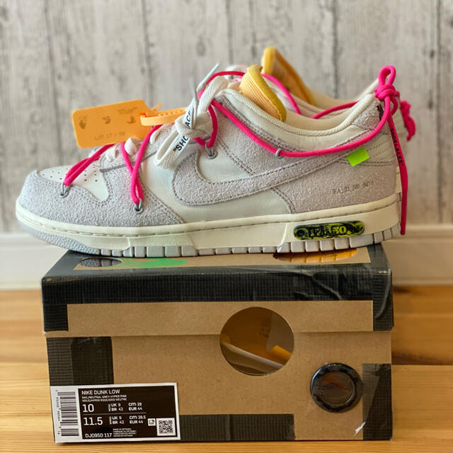 NIKE OFF-WHITE DUNK LOW 28cm オフホワイト本体箱納品書