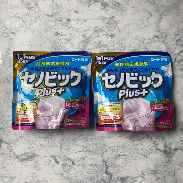 ロート製薬(ロートセイヤク)の【新品未開封】セノビックplus いちごミルク味　180g×2 食品/飲料/酒の健康食品(その他)の商品写真