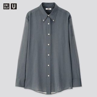 ユニクロ(UNIQLO)の【🐈さま専用】UNIQLO U シアー　ボタンダウンシャツ　Sサイズ(シャツ/ブラウス(長袖/七分))