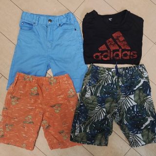 エイチアンドエム(H&M)のアディダス オールドネイビー ユニクロ H&M シャツ パンツ 120 橙黒水(パンツ/スパッツ)