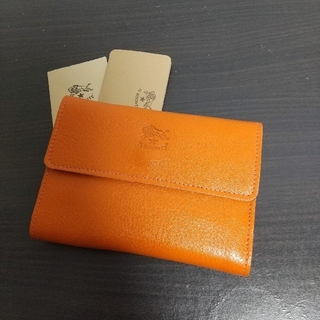イルビゾンテ(IL BISONTE)の新品 イルビゾンテ 本革 レザー 財布 スナップ ウォレット オレンジ(折り財布)