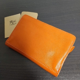 新品 イルビゾンテ 本革 レザー 財布 スナップ ウォレット オレンジ