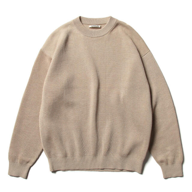 1LDK SELECT(ワンエルディーケーセレクト)のAURALEE FLAT YARN RIB KNIT P/O オーラリー メンズのトップス(ニット/セーター)の商品写真