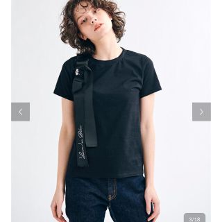 ランバンオンブルー(LANVIN en Bleu)の大幅値下げ❗️新品タグ付✨ランバンオンブルー　ビジューリボンTEE(カットソー(半袖/袖なし))