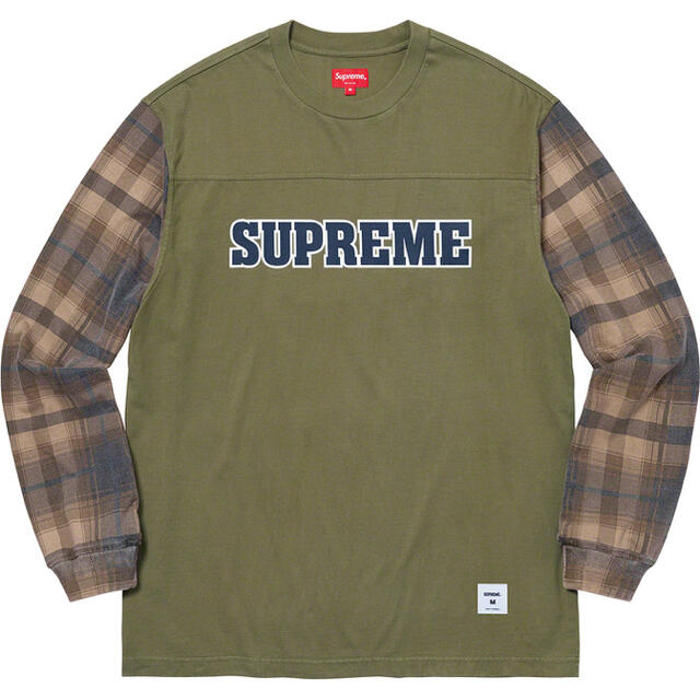 Supreme(シュプリーム)のXL オリーブ Supreme Plaid Sleeve L/S Top 新品 メンズのトップス(Tシャツ/カットソー(七分/長袖))の商品写真