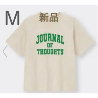 ジーユー(GU)の新品　タグ付き　GU カレッジロゴTシャツ　M(Tシャツ(半袖/袖なし))
