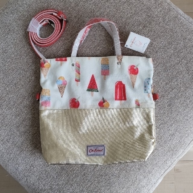 Cath Kidston(キャスキッドソン)のCath Kidson トートバッグ ショルダーバッグ アイスクリーム ボーダー レディースのバッグ(トートバッグ)の商品写真