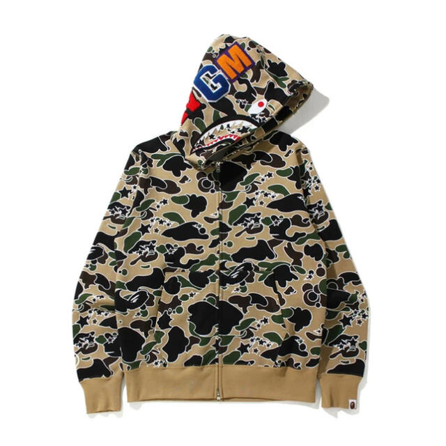 BAPE NBHD CAMO SHARK ZIP HOODED XL