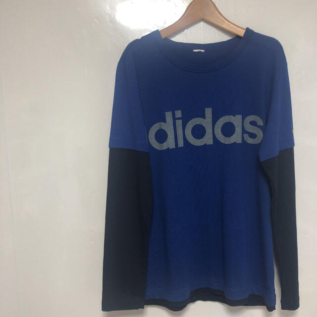 adidas(アディダス)のadidas アディダス　ロンT  ブルー　 L-LL  品番453 メンズのトップス(Tシャツ/カットソー(七分/長袖))の商品写真