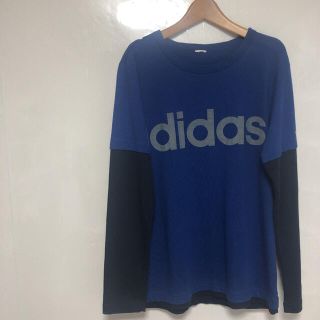 アディダス(adidas)のadidas アディダス　ロンT  ブルー　 L-LL  品番453(Tシャツ/カットソー(七分/長袖))