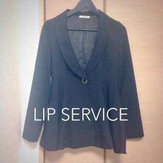 リップサービス(LIP SERVICE)のペプラムジャケット ブラック&モカ(テーラードジャケット)