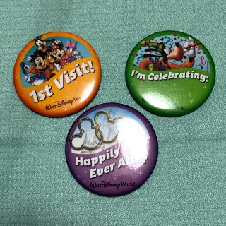 ディズニー(Disney)の缶バッチ　3点セット　WDW ディズニー(キャラクターグッズ)